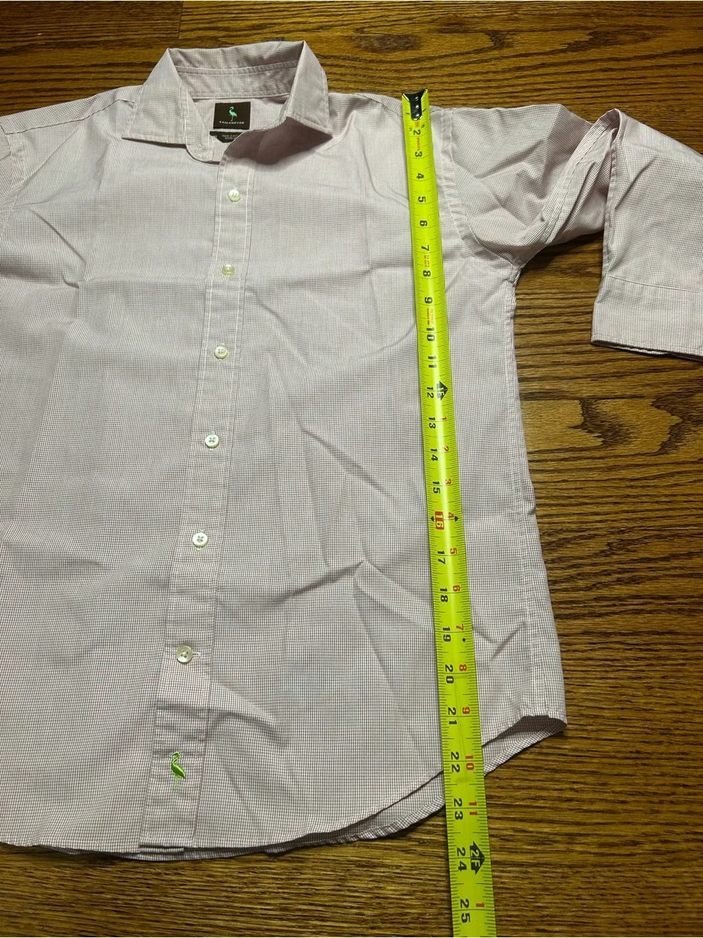 Tailorbyrd Pale White Red Button Up Boy’s Dress Shirt
